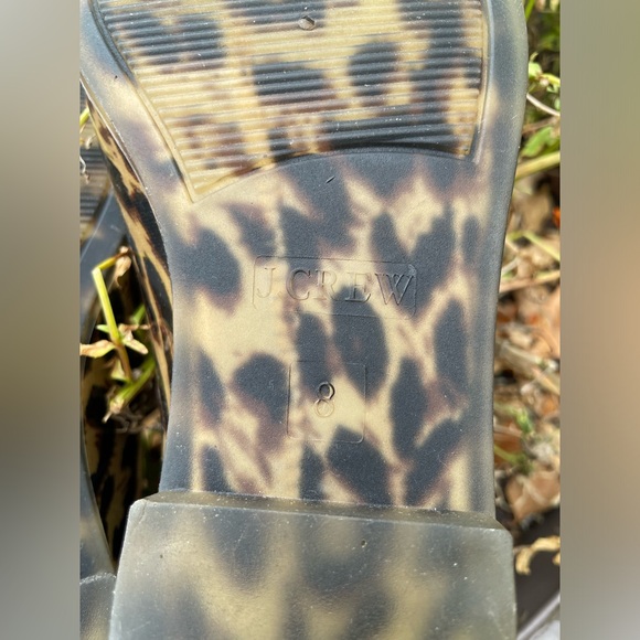 J Crew Leopard Chelsea Rain Boots Ankle Bootie Pull On Womens Sz 8 Animal print - Picture 9 of 11